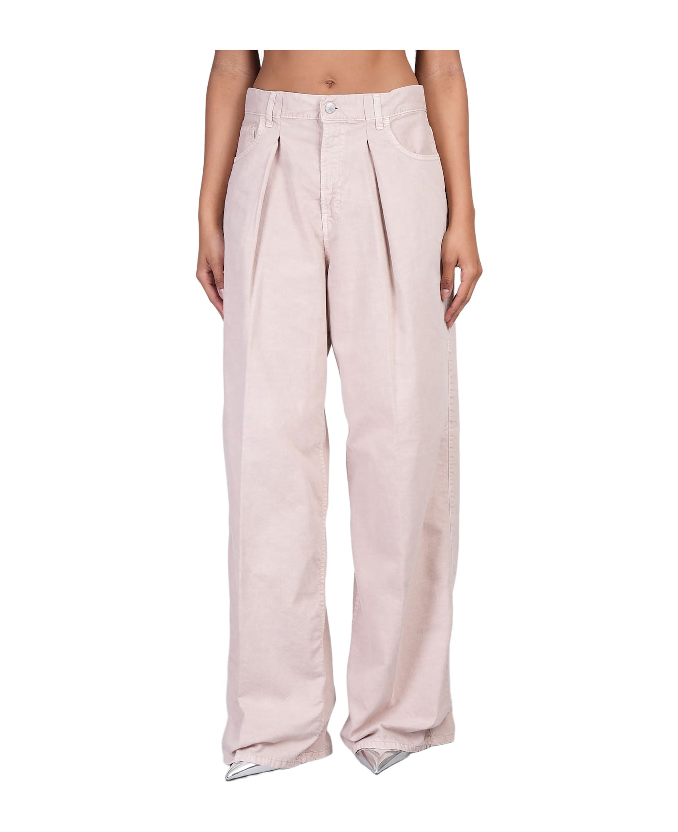 Candy Jeans In Rose-pink Cotton - 1