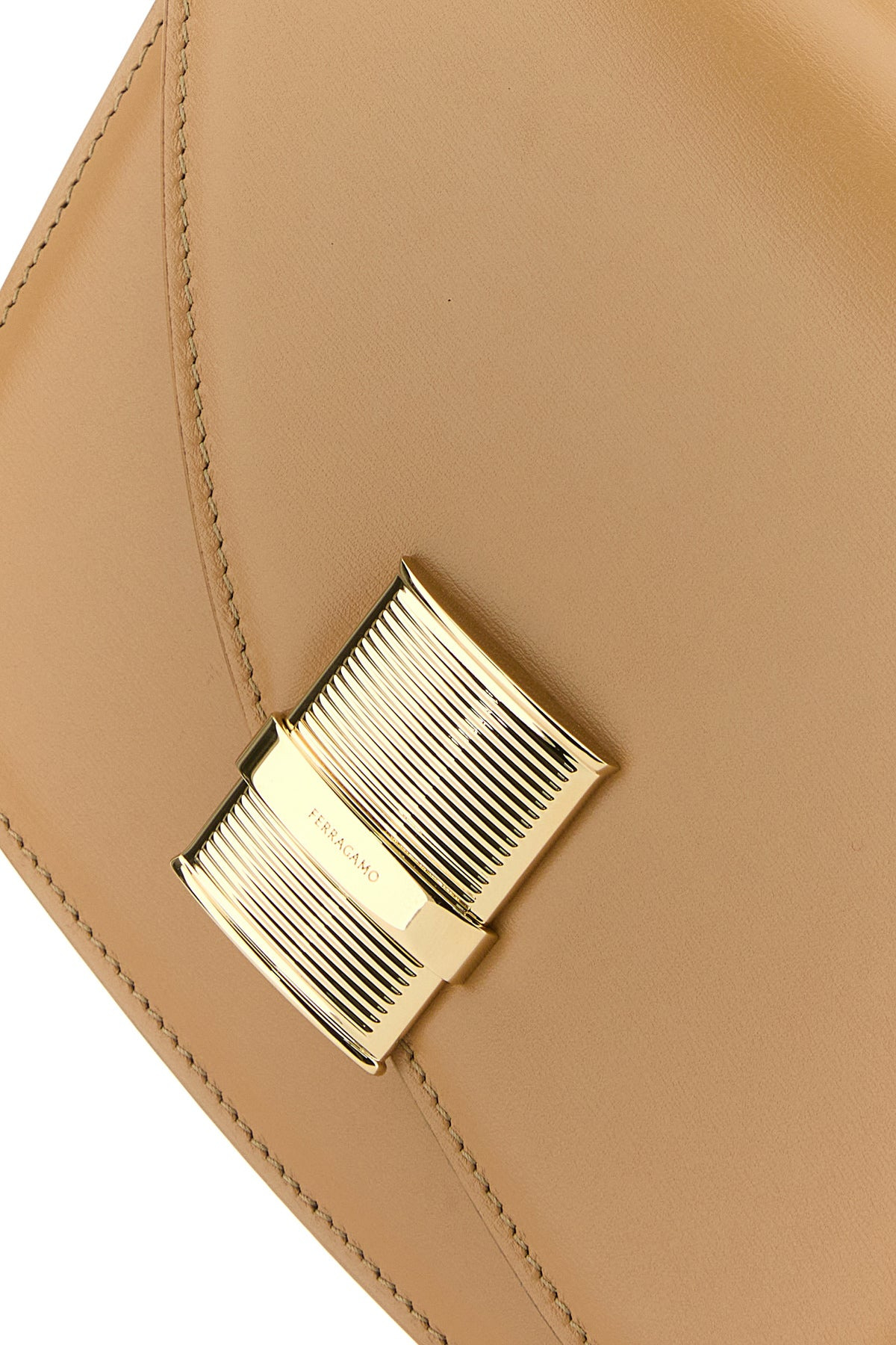 Beige leather small Fiamma crossbody bag - 4