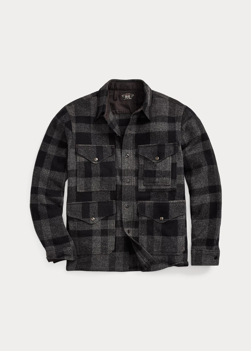 Plaid Wool Twill Utility Overshirt 1