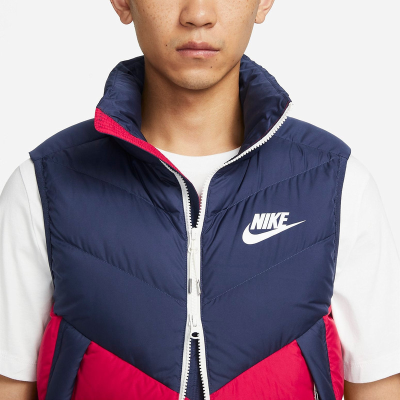 Nike Nike Windproof Warm Stand Collar Down Vest 'Blue Red' DV0757-410 outlook