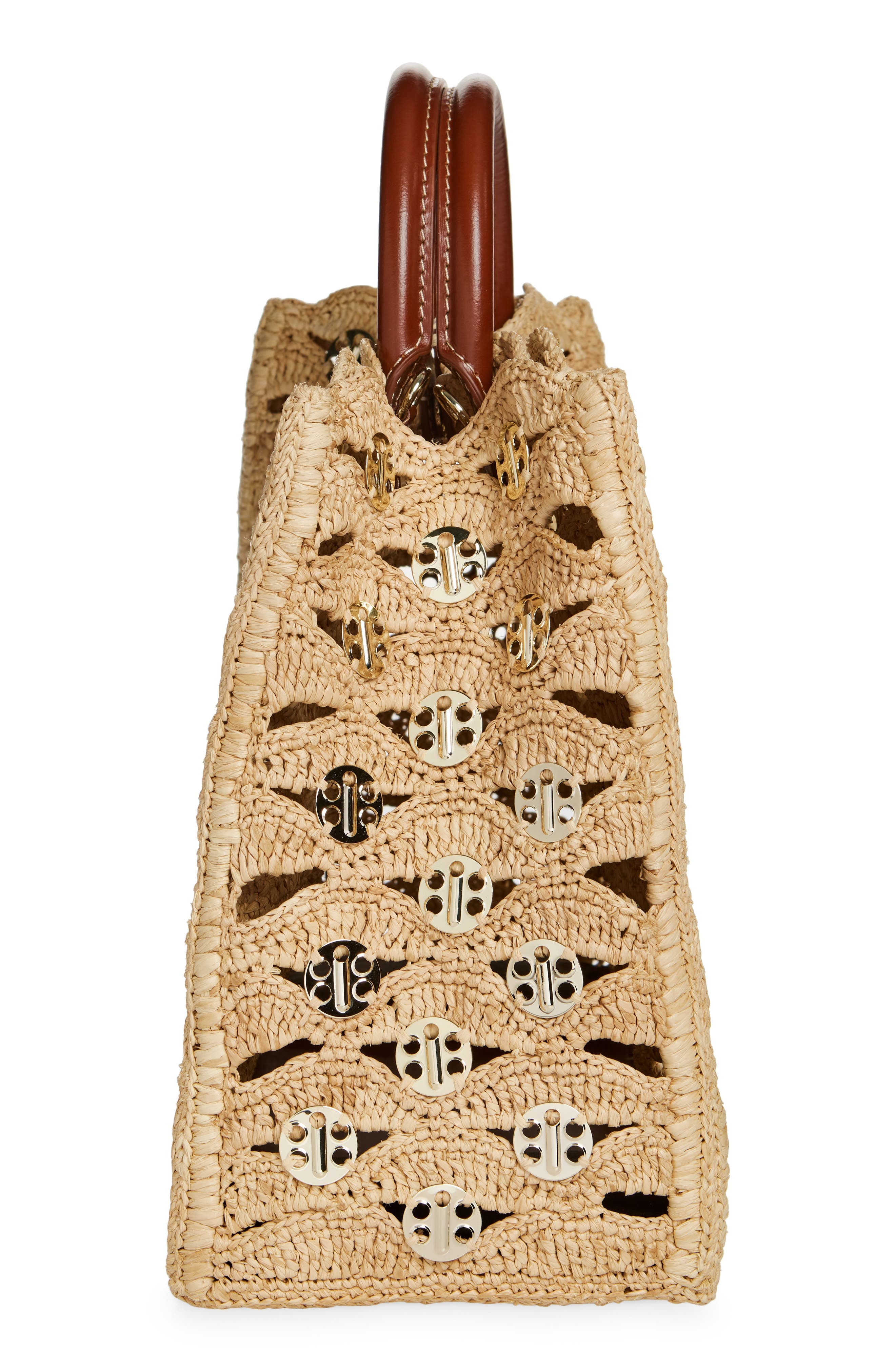 Rabanne Raffia Disc Tote in Natural /Light Gold at Nordstrom - 6