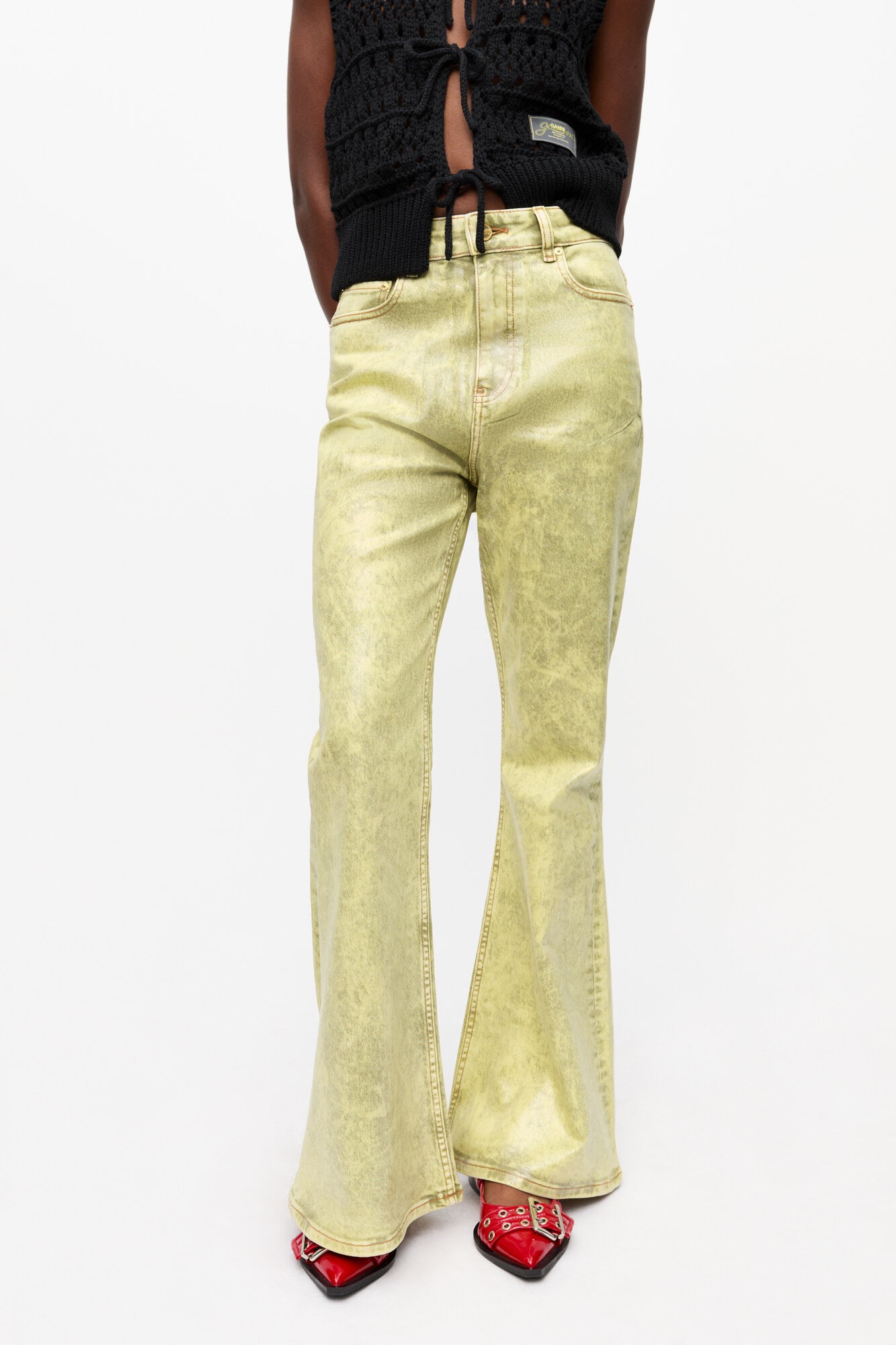 YELLOW FOIL OVERDYED DENIM JEANS - 3
