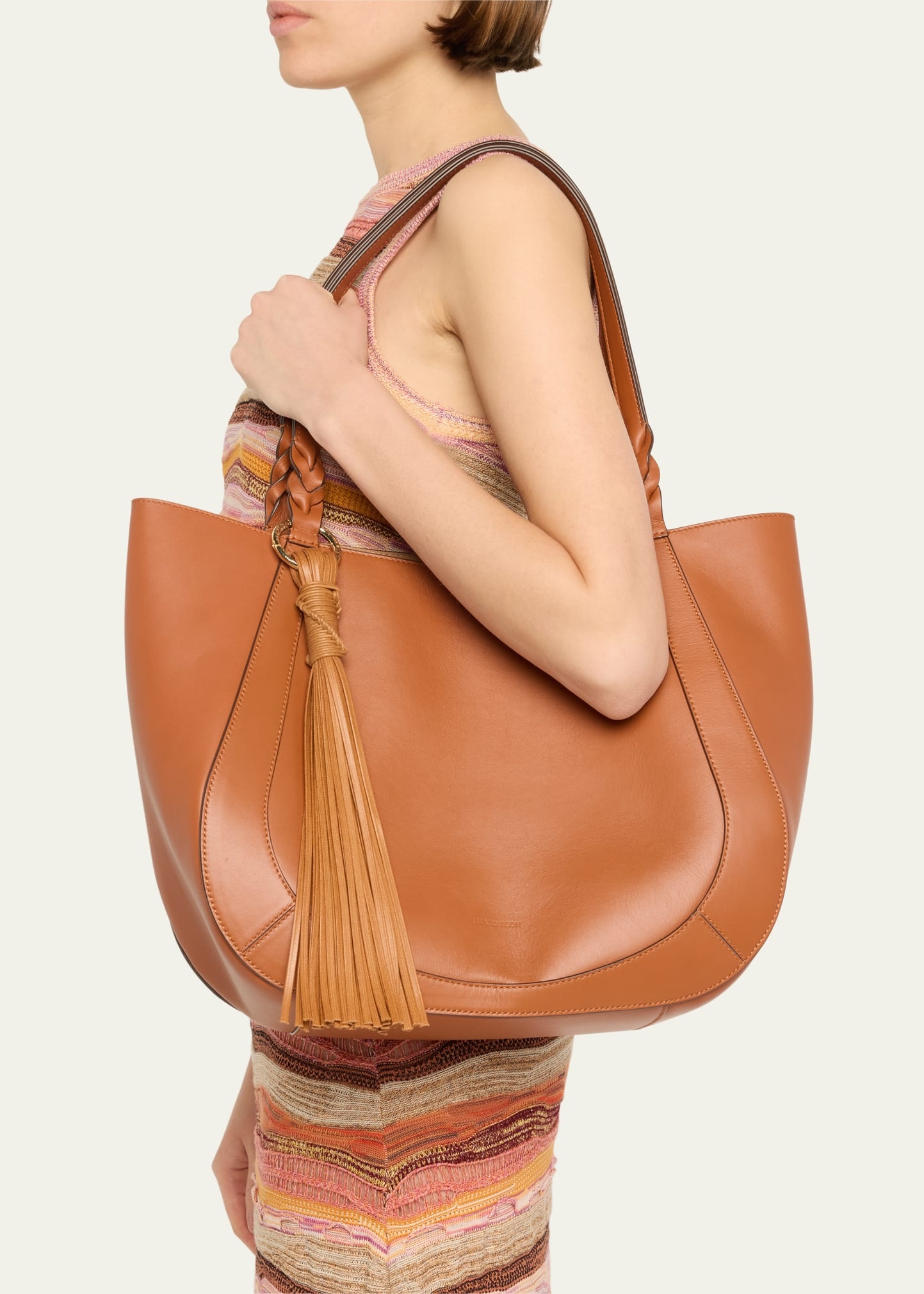 Albers East-West Leather Tote Bag - 2