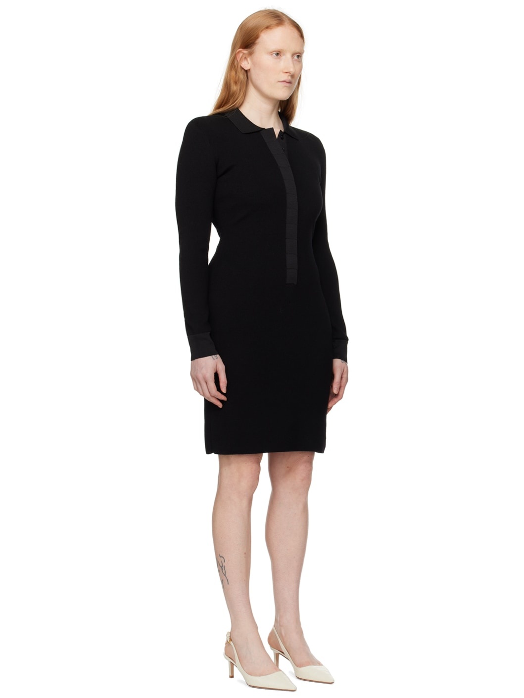 Black Full Needle Minidress - 2