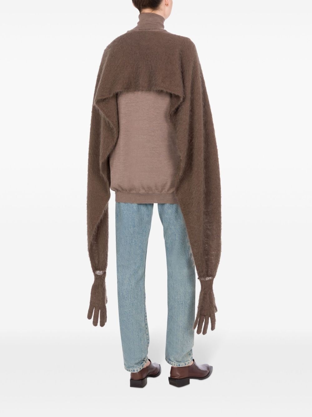 deconstructed glove wool blend cardigan - 3