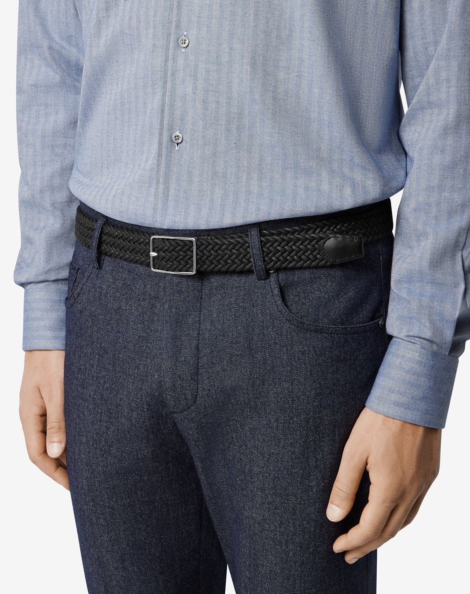 Black waxed cotton belt - 2