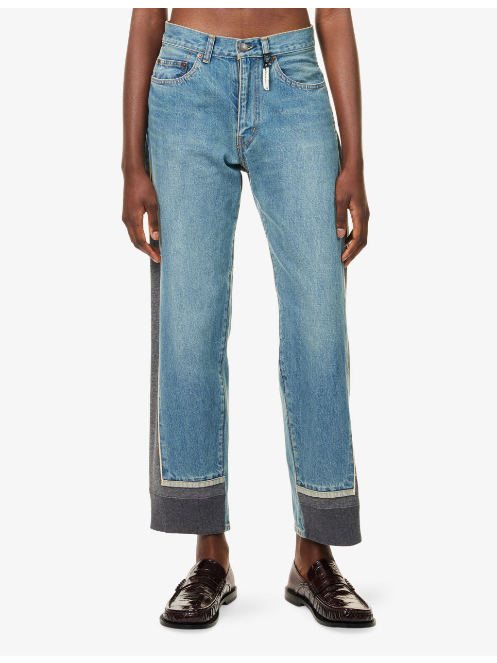 Panelled Straight-Leg Denim Jeans - 3