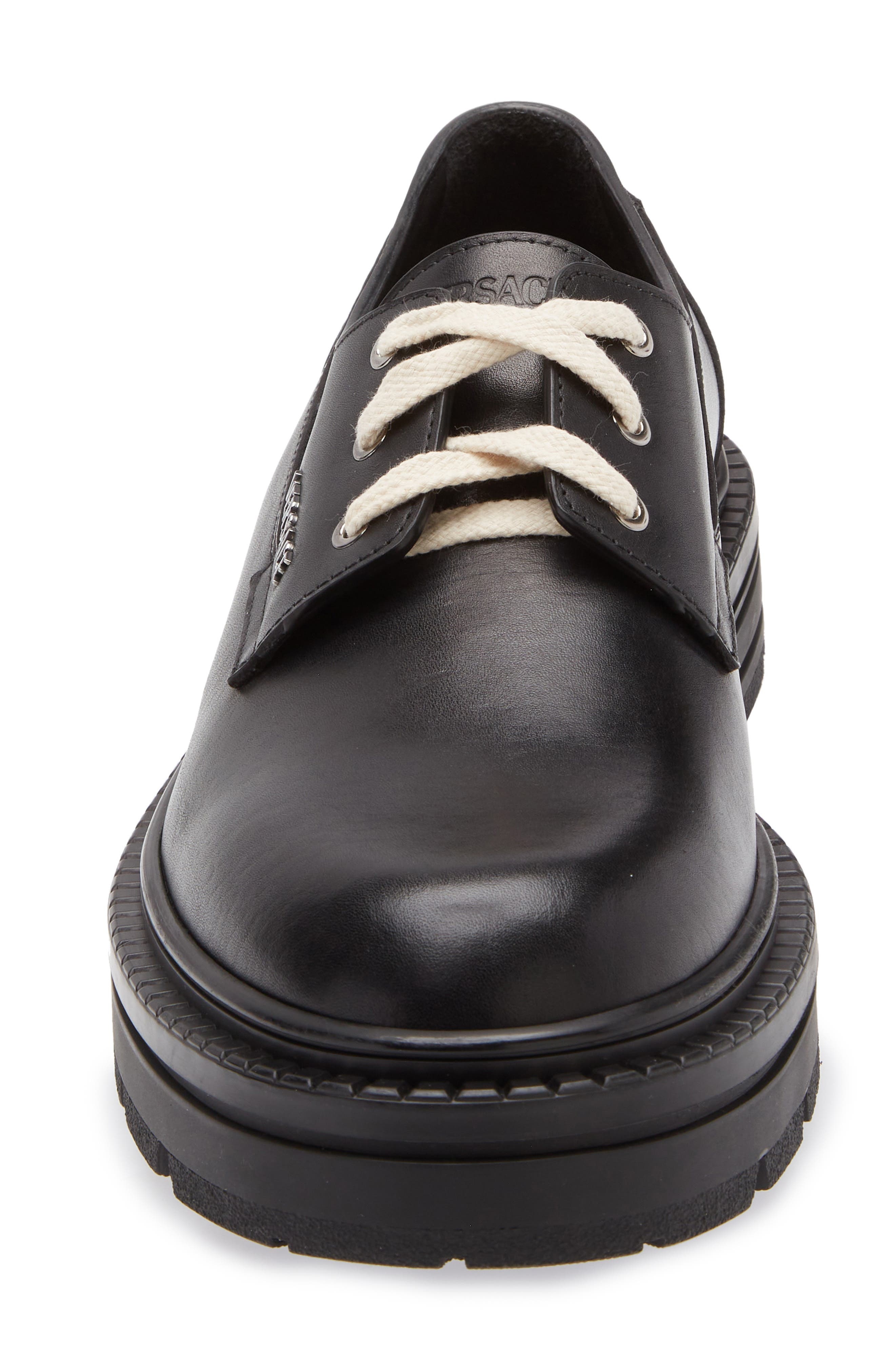 Versace Adriano Derby in Black-Ruthenium at Nordstrom - 4