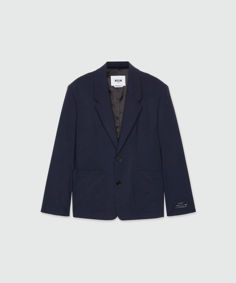 Tailored blazer in blue fresh wool MSGM Tailoring - 1