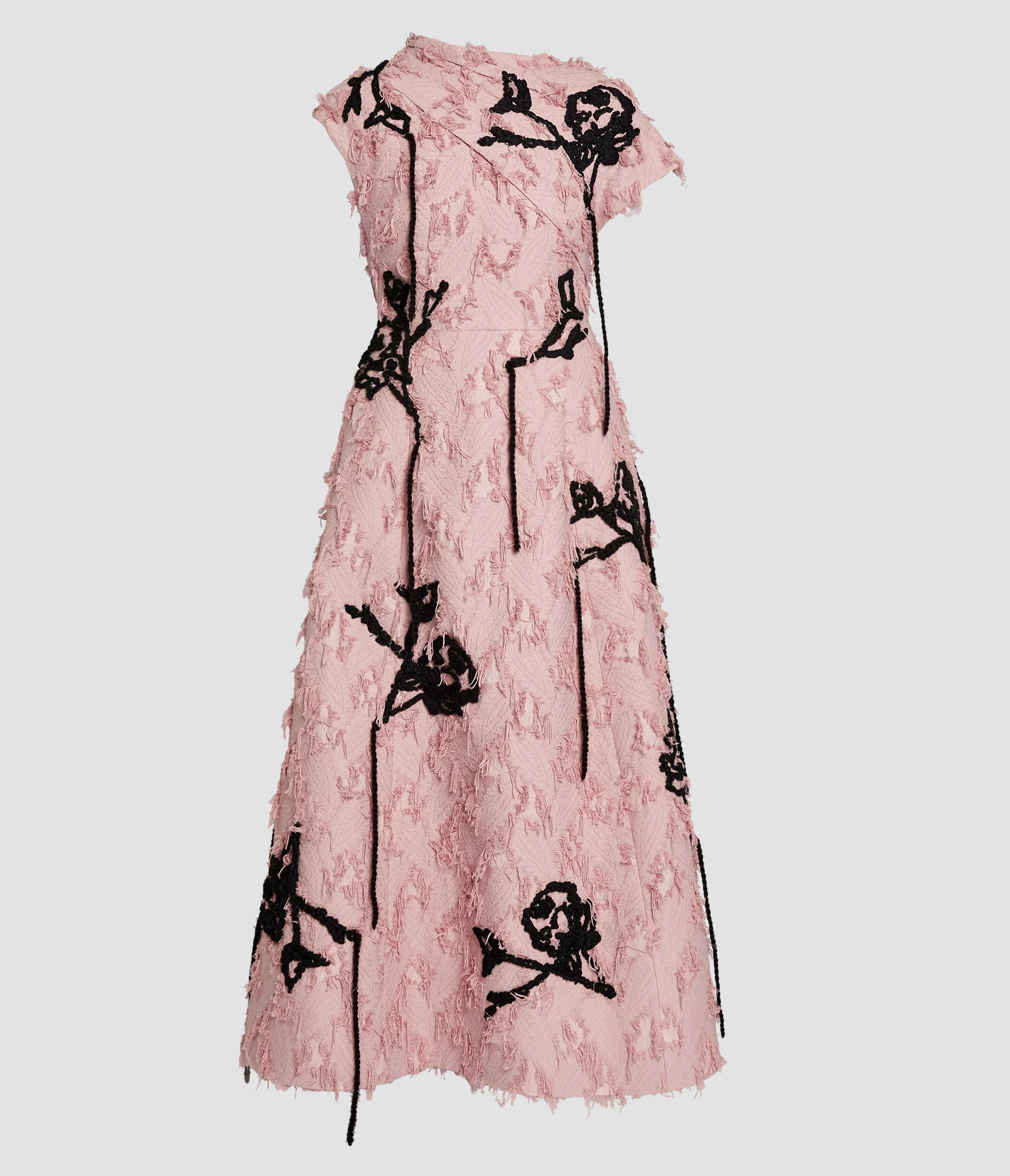 EMBROIDERED FIL COUPÉ JACQUARD ASYMMETRIC MIDI DRESS - 1