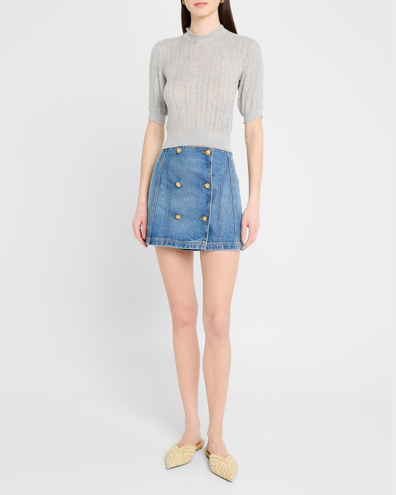 ULLA JOHNSON Gemma Short-Sleeve Knit Top outlook