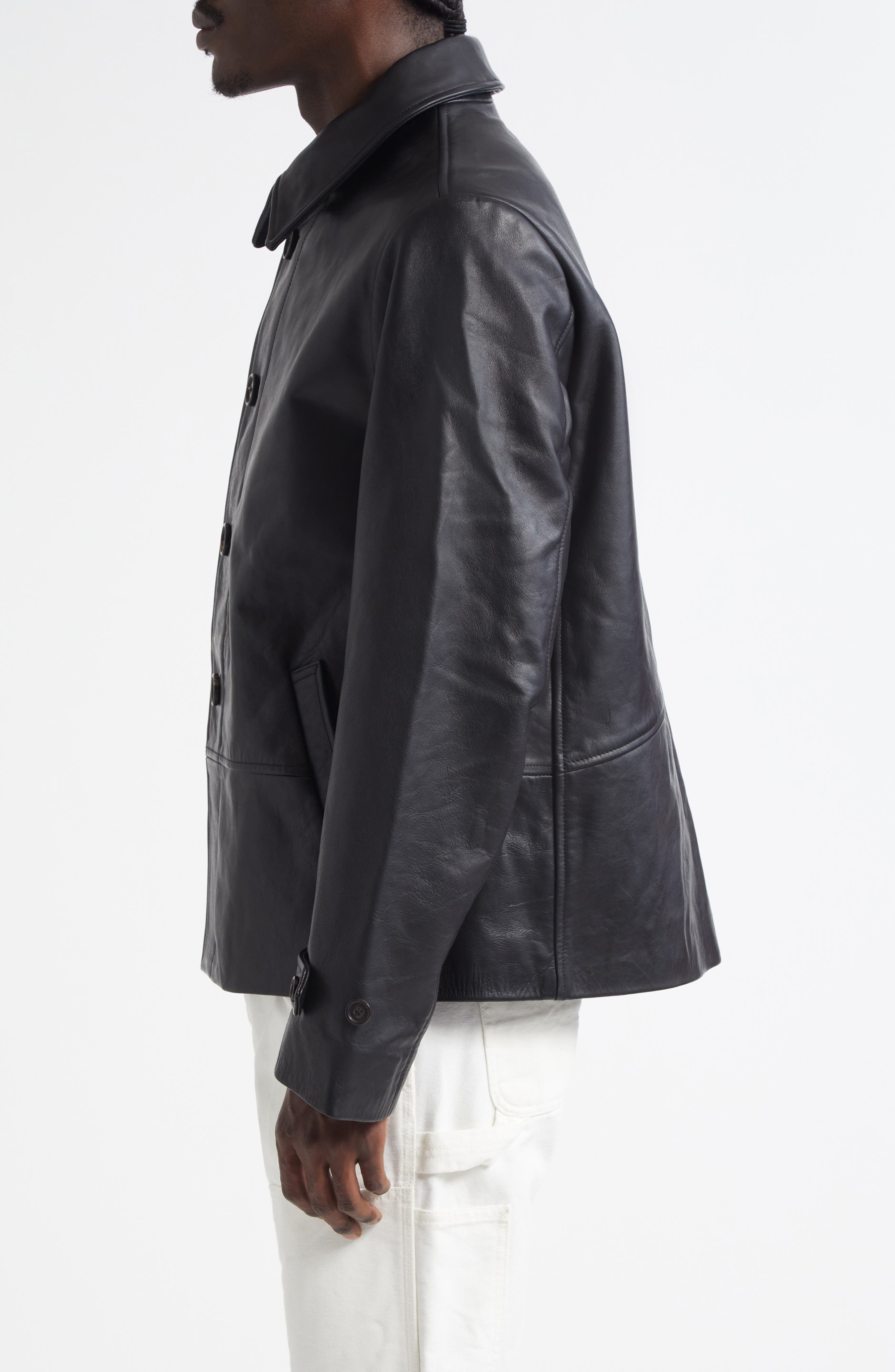 Bode Cropped Continental Coat in Black at Nordstrom - 3