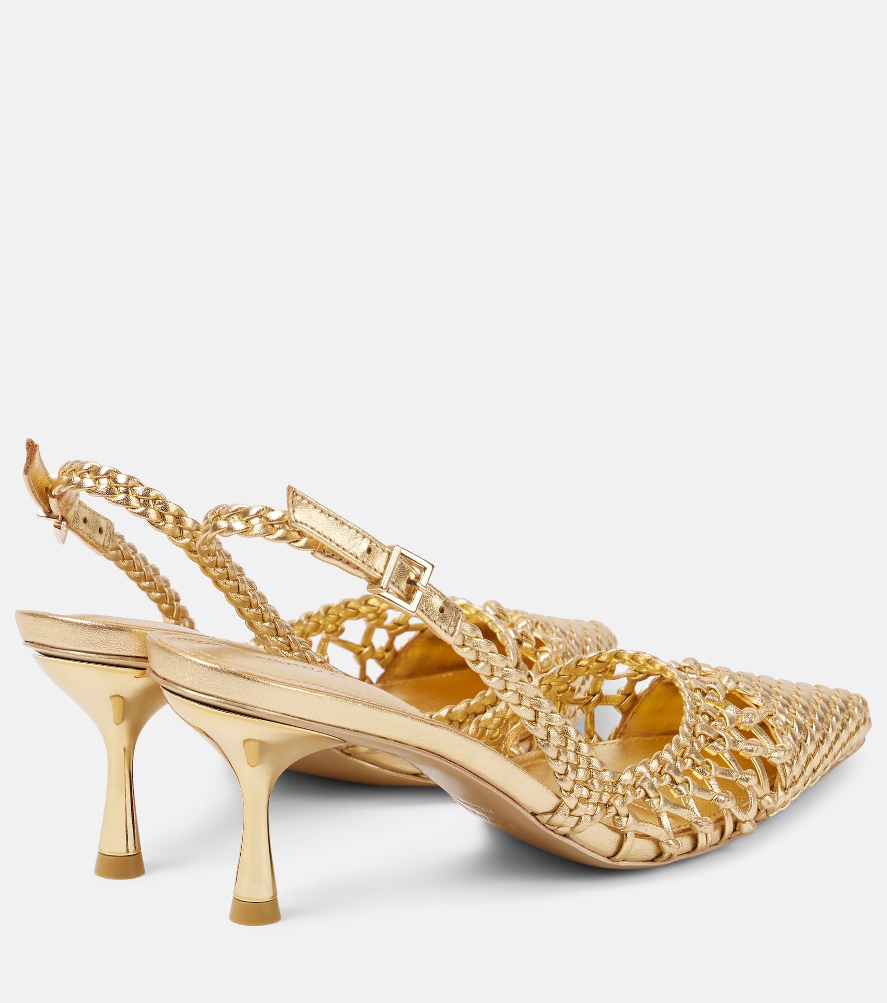 Dylan metallic leather slingback pumps - 2