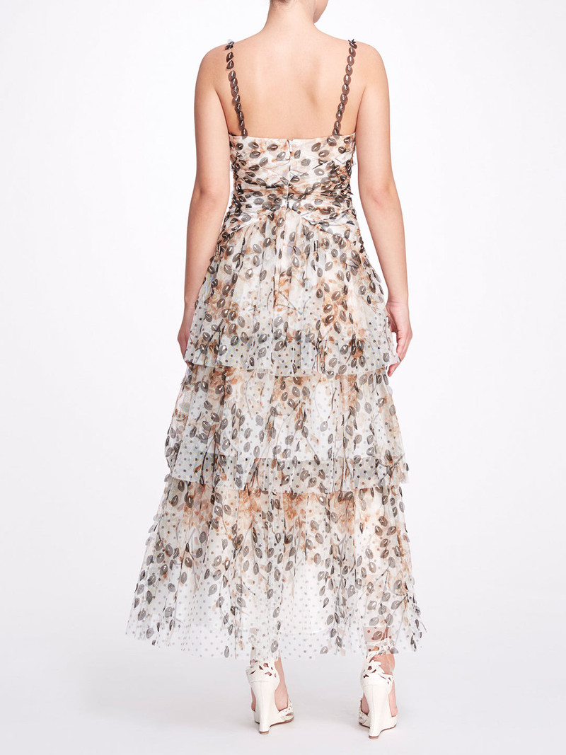 TIERED PRINTED COCKTAIL MAXI DRESS 3