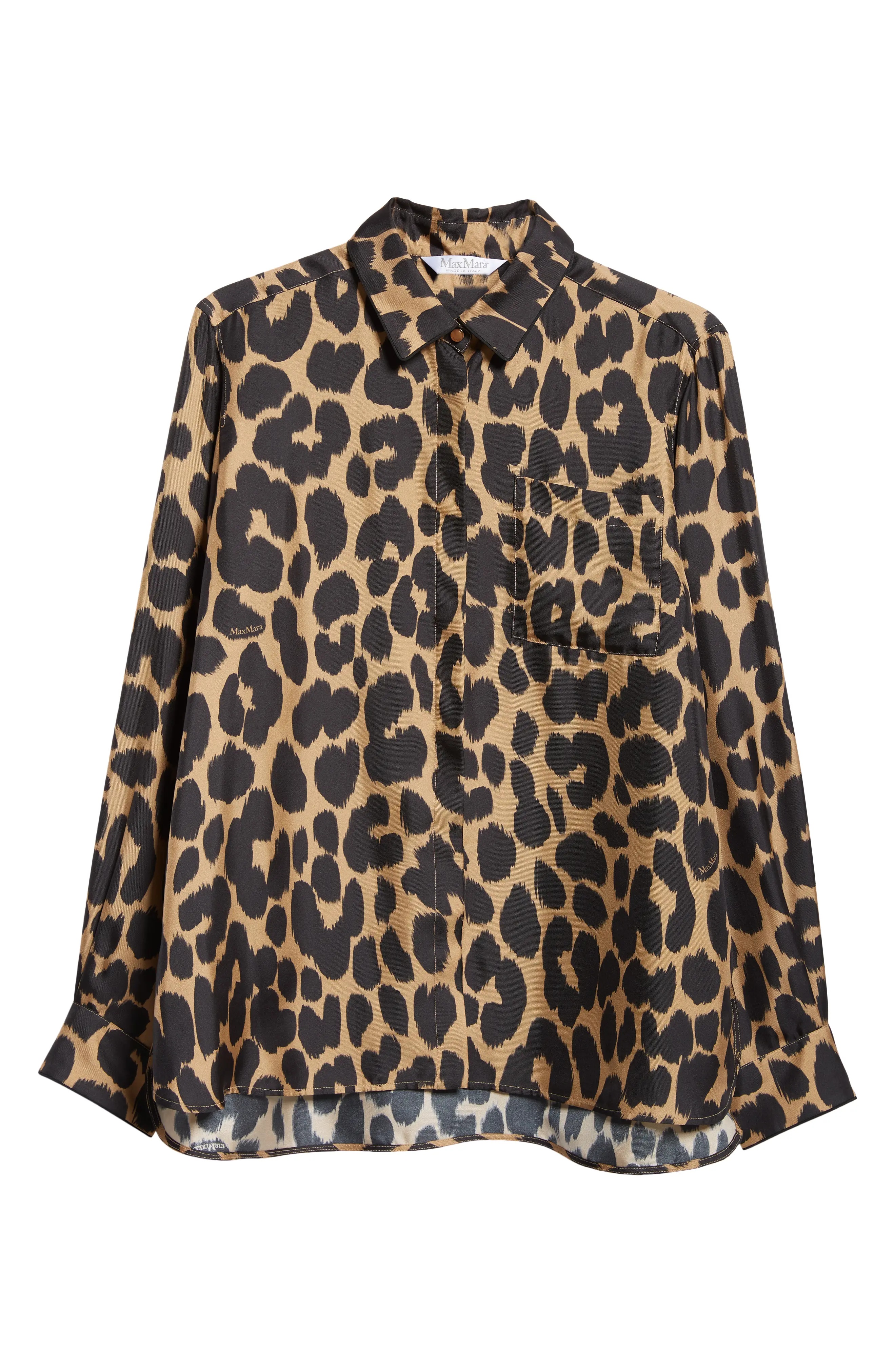 Etna Leopard print Silk Button-Up Shirt - 6