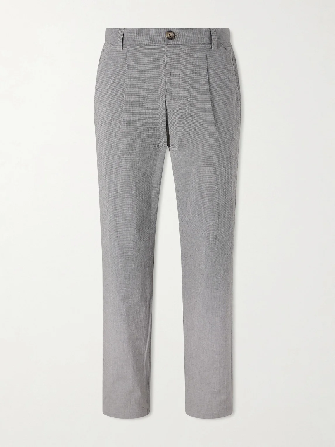 Morton Straight-Leg Pleated Checked Cotton-Blend Suit Trousers - 1