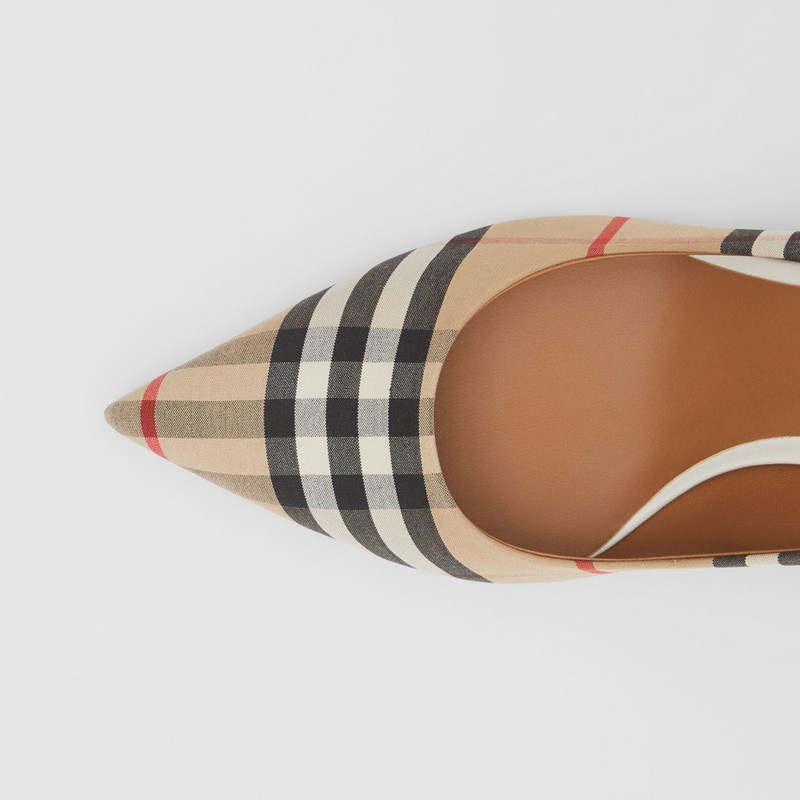 Vintage Check Cotton Pumps 3