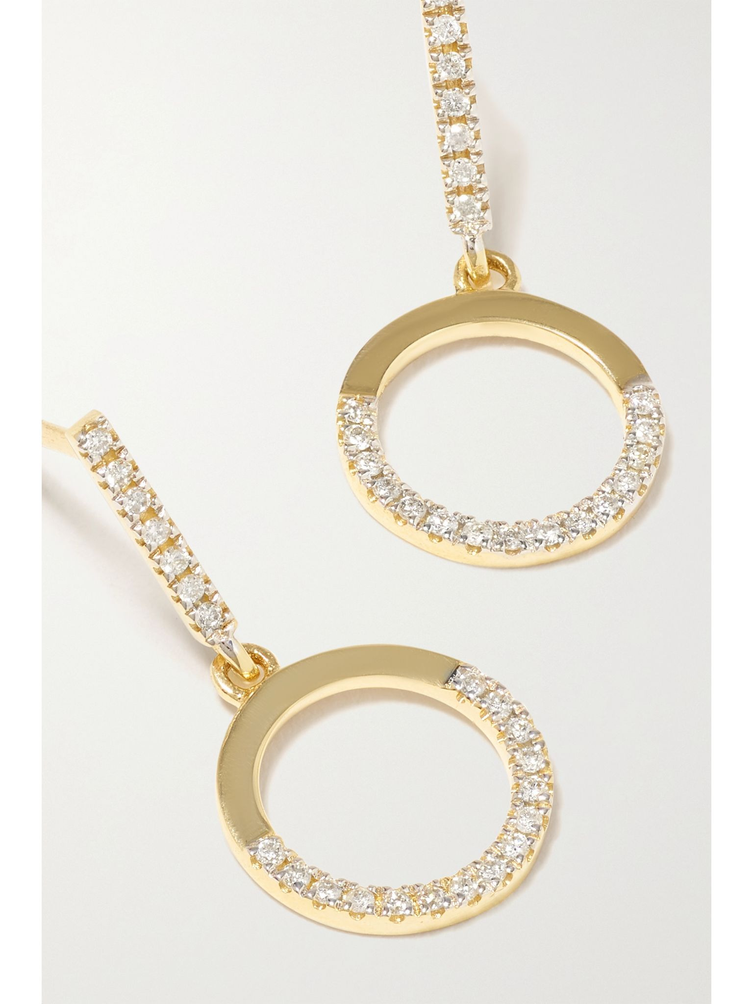 Half Moon 14-karat gold diamond earrings Gold - 4