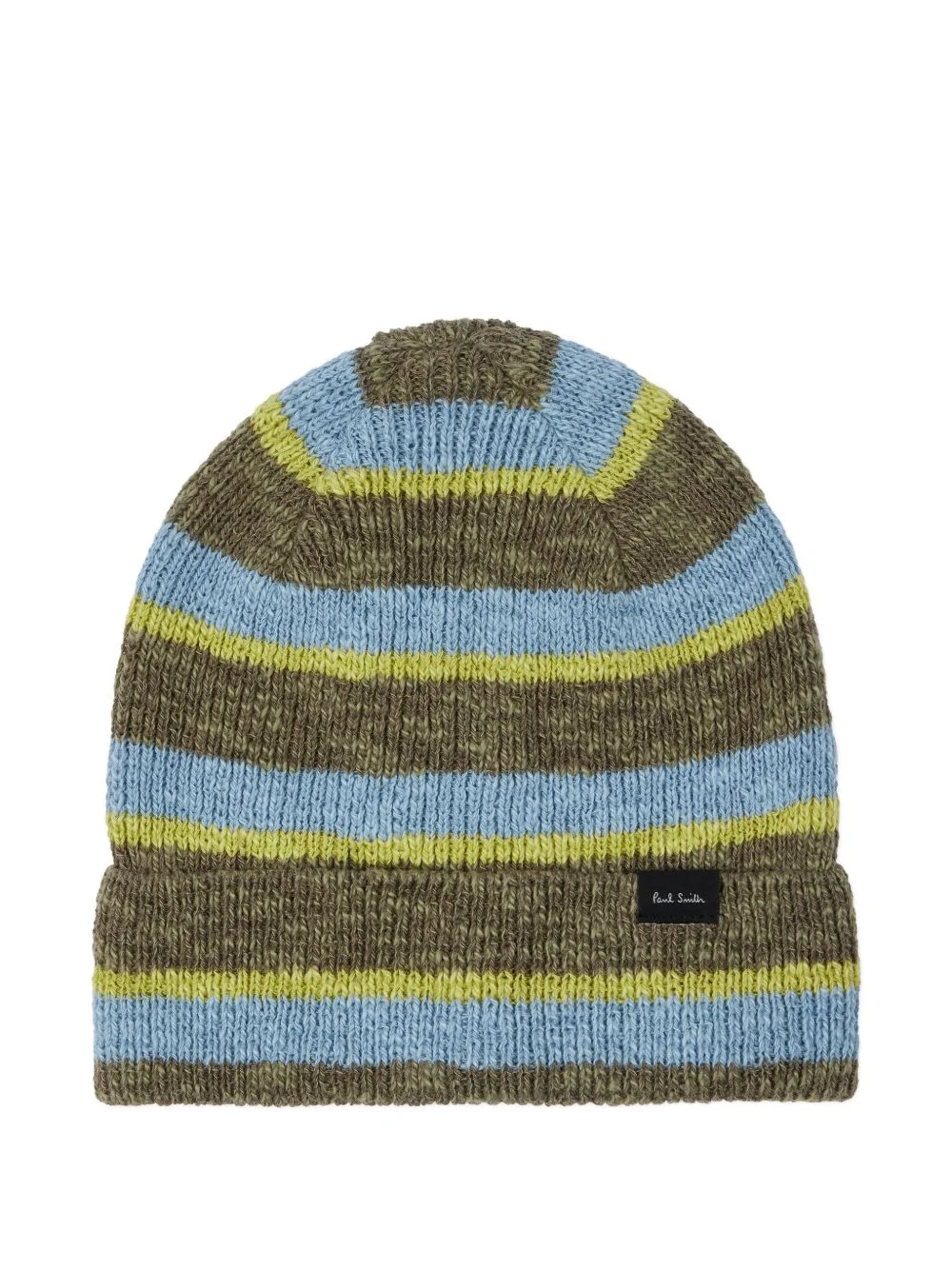striped knitted beanie hat - 1