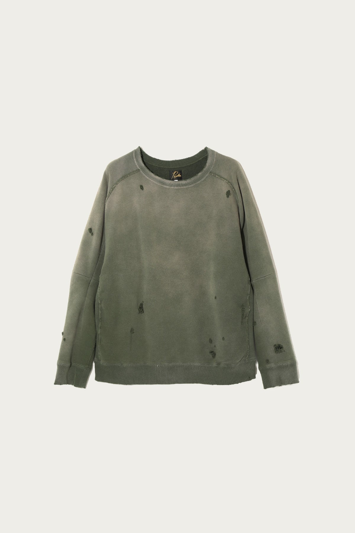 NEEDLES Darts French Terry Sweat Shirt - Olive | REVERSIBLE