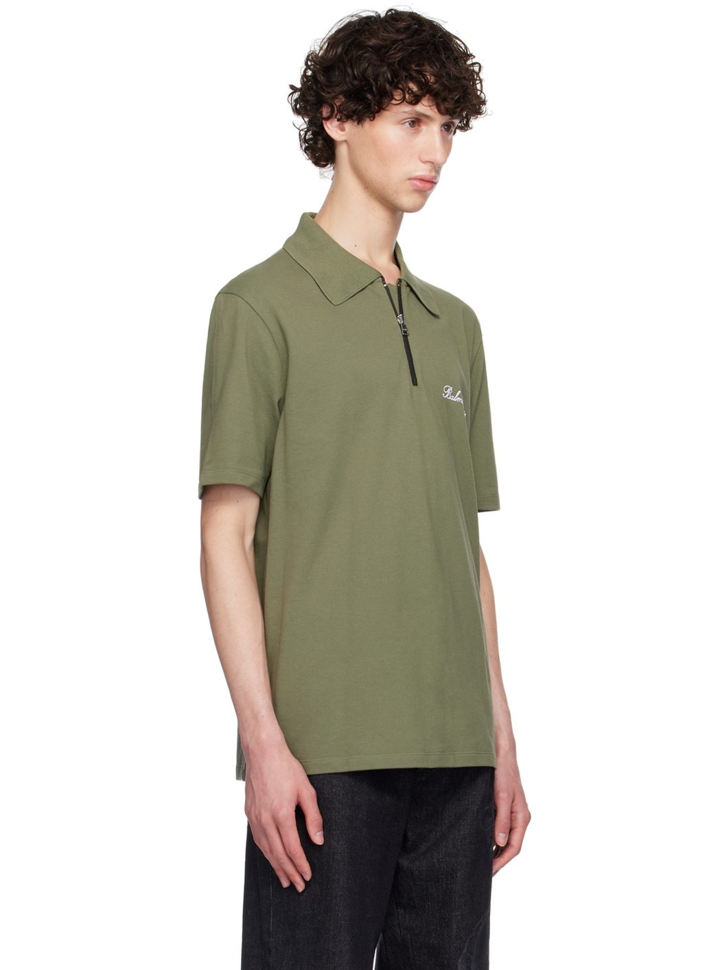 Khaki Half-Zip Polo - 2