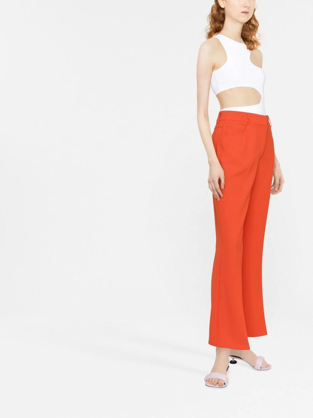 high-rise flared trousers - 3