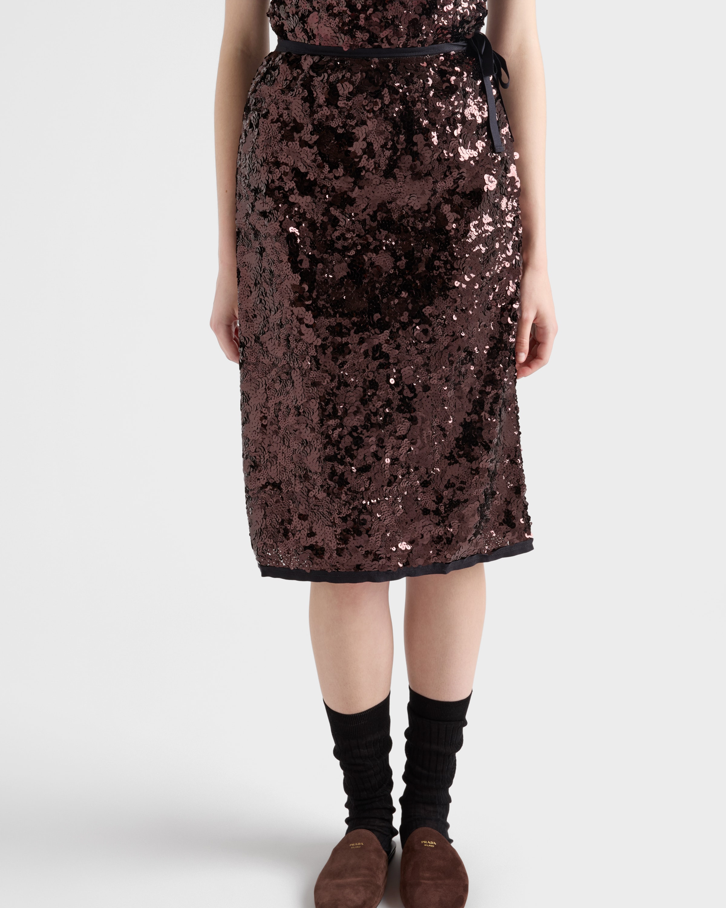 Embroidered sequin skirt - 3