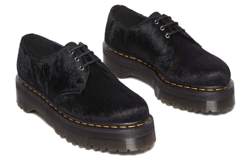 Dr. Martens Dr. Martens 1461 Hair-On Platform Shoes 'Black Hair On' 31096001 outlook