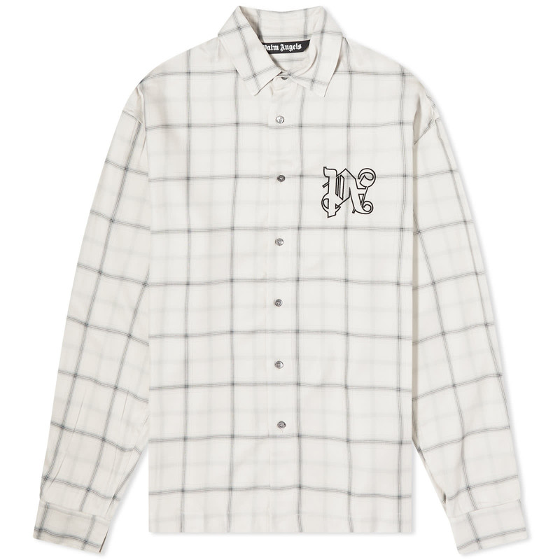 Palm Angels Monogram Long Sleeve Shirt 1