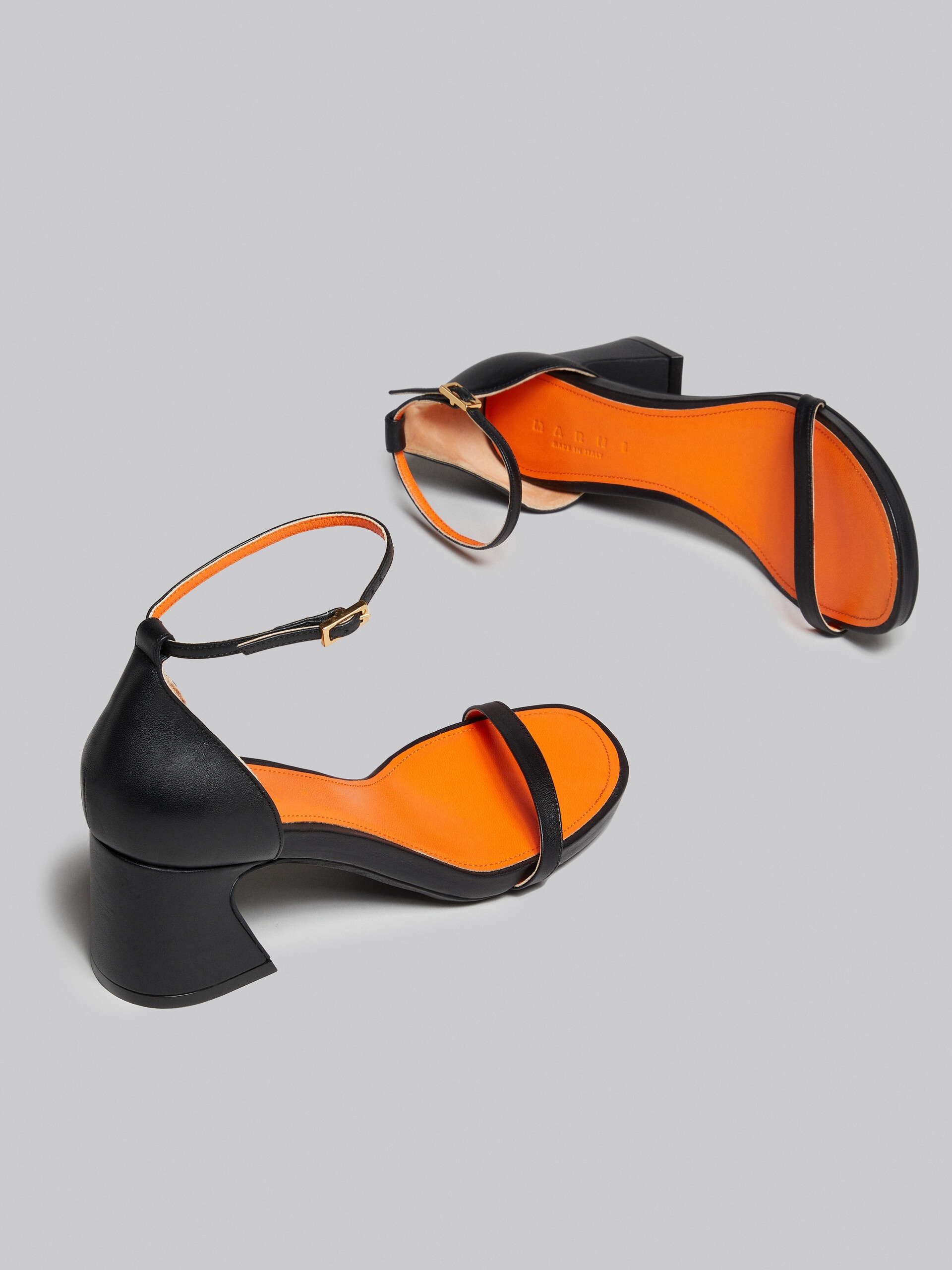 BLACK NAPPA LEATHER SANDAL - 5