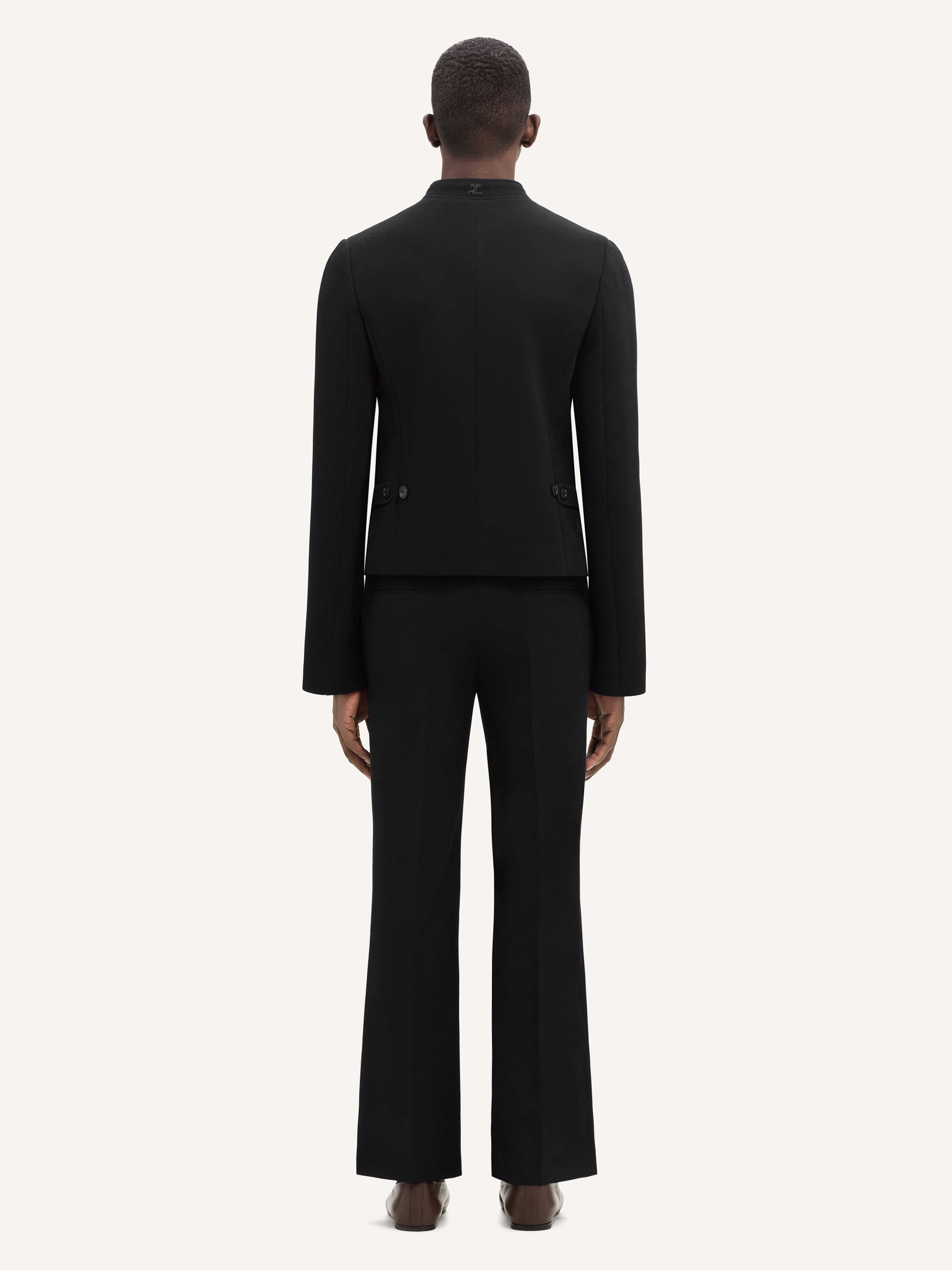 SINGLE FRONT POCKET WOOL TAILORED PANTS - 4