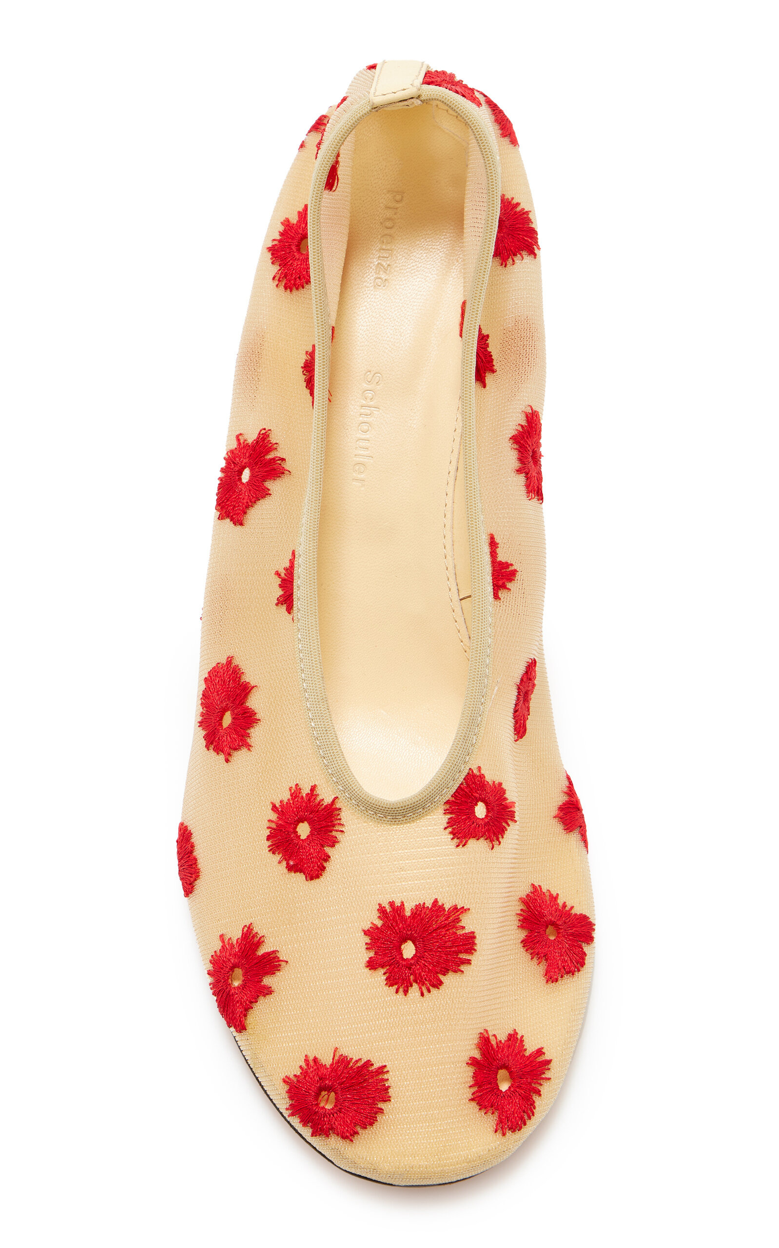 Tee Embroidered Stretch-Mesh Pumps red - 3