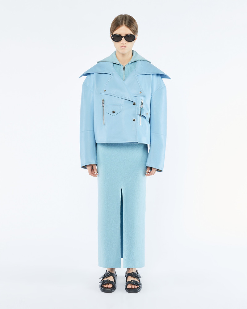 Nanushka ADO - Regenerated leather jacket - Azure outlook