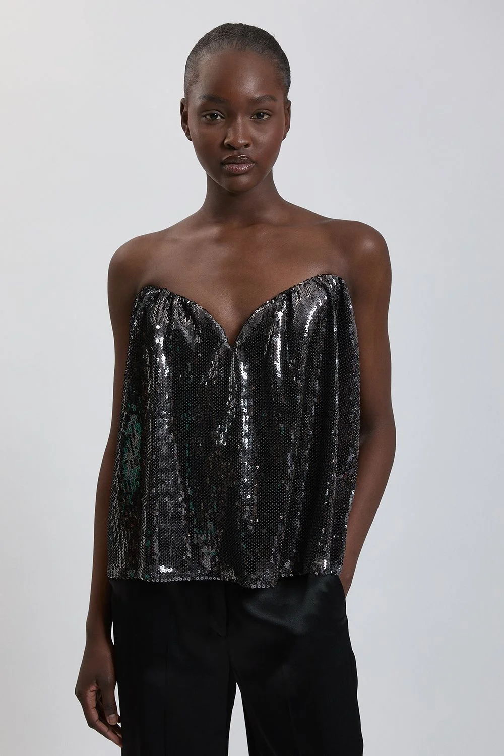 Sequin Bodice Detail Bodysuit - 1