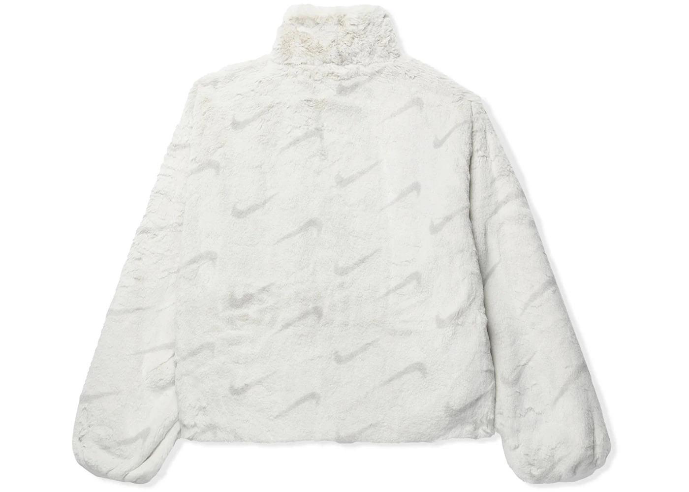 Nike Women's Plush Printed Faux Fur Jacket Light Bone - 2