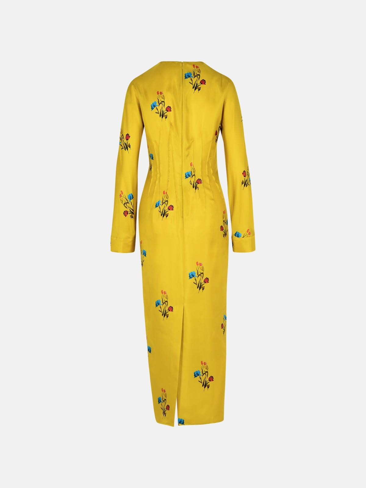 MUSTARD SILK DRESS - 3