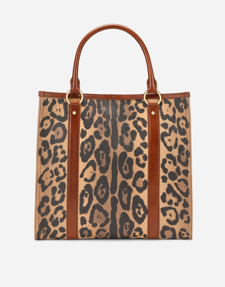Leopard-print Crespo shopper with branded plate - 4