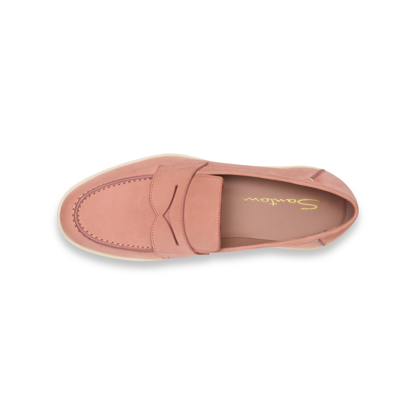 Women's pink nubuck penny loafer - 4