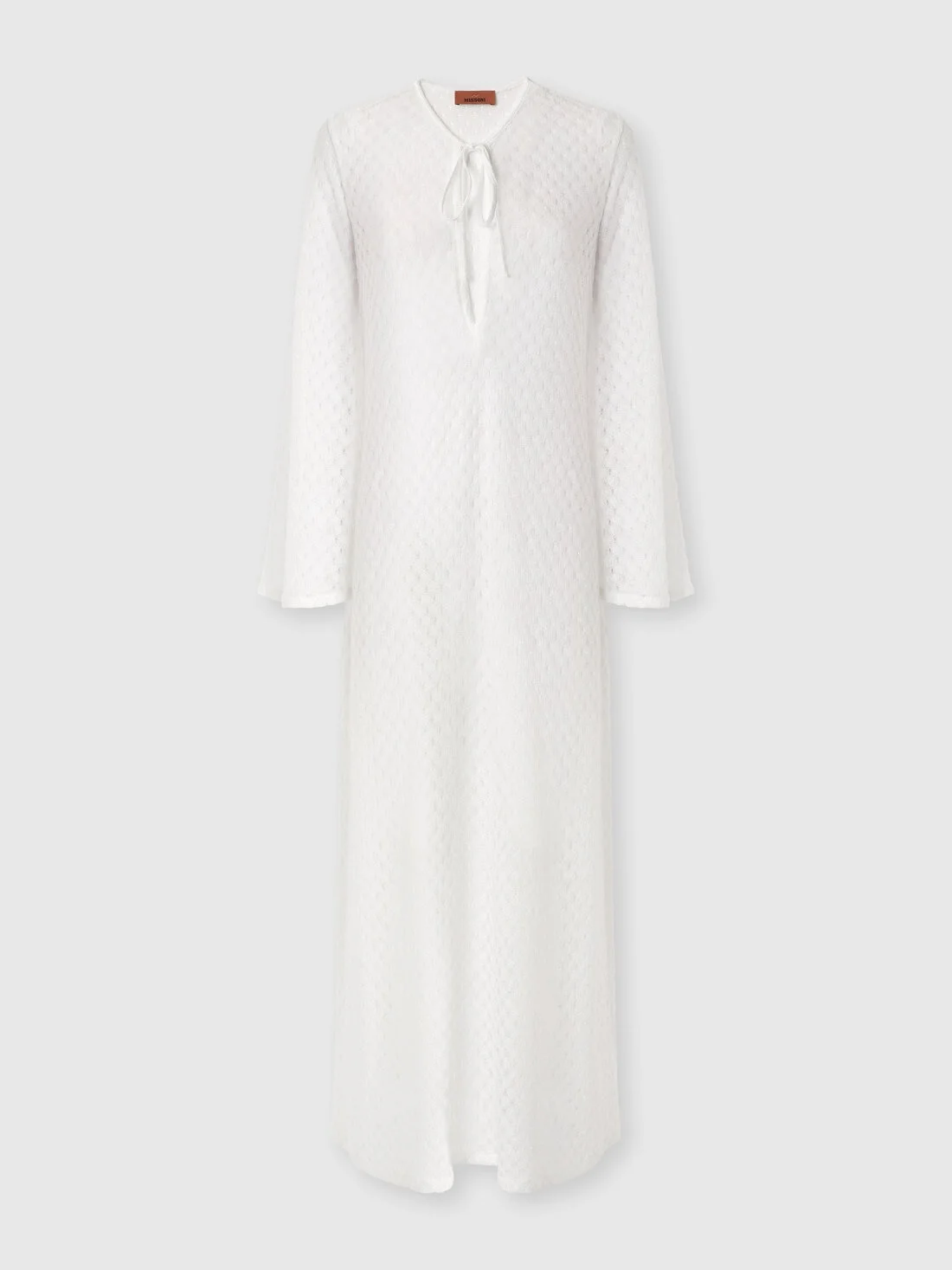 Long cover-up dress in lamé viscose with raschel workmanship - 1