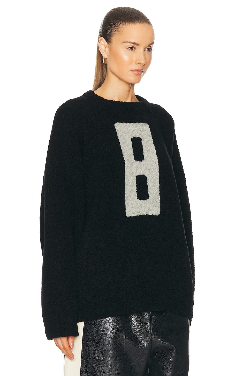 Boucle Straight Neck Relaxed Sweater - 2