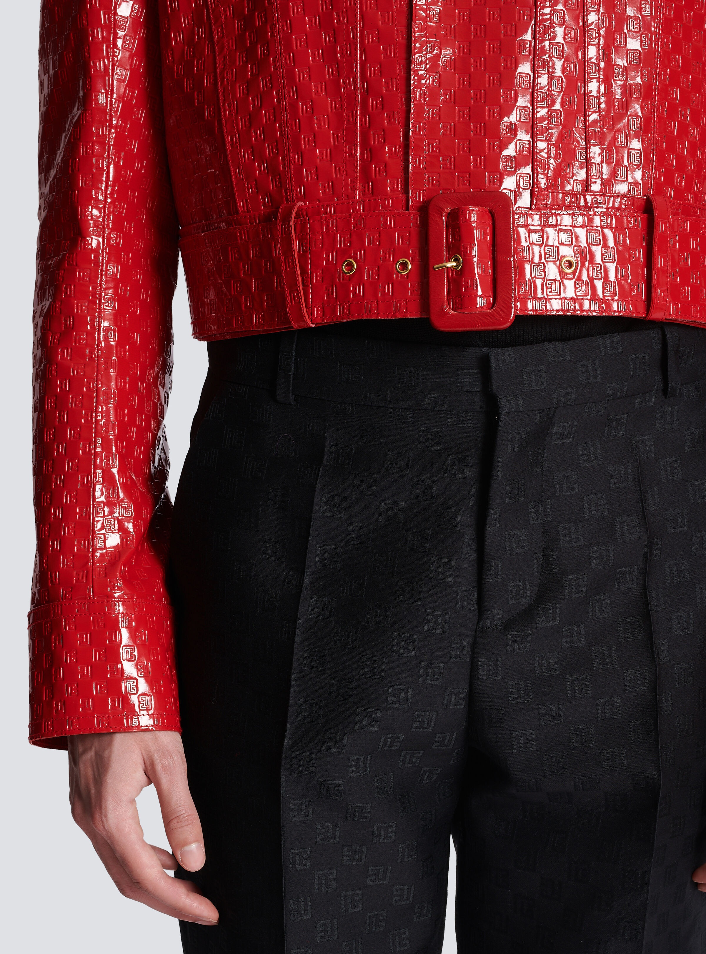 Patent leather mini monogram jacket - 8