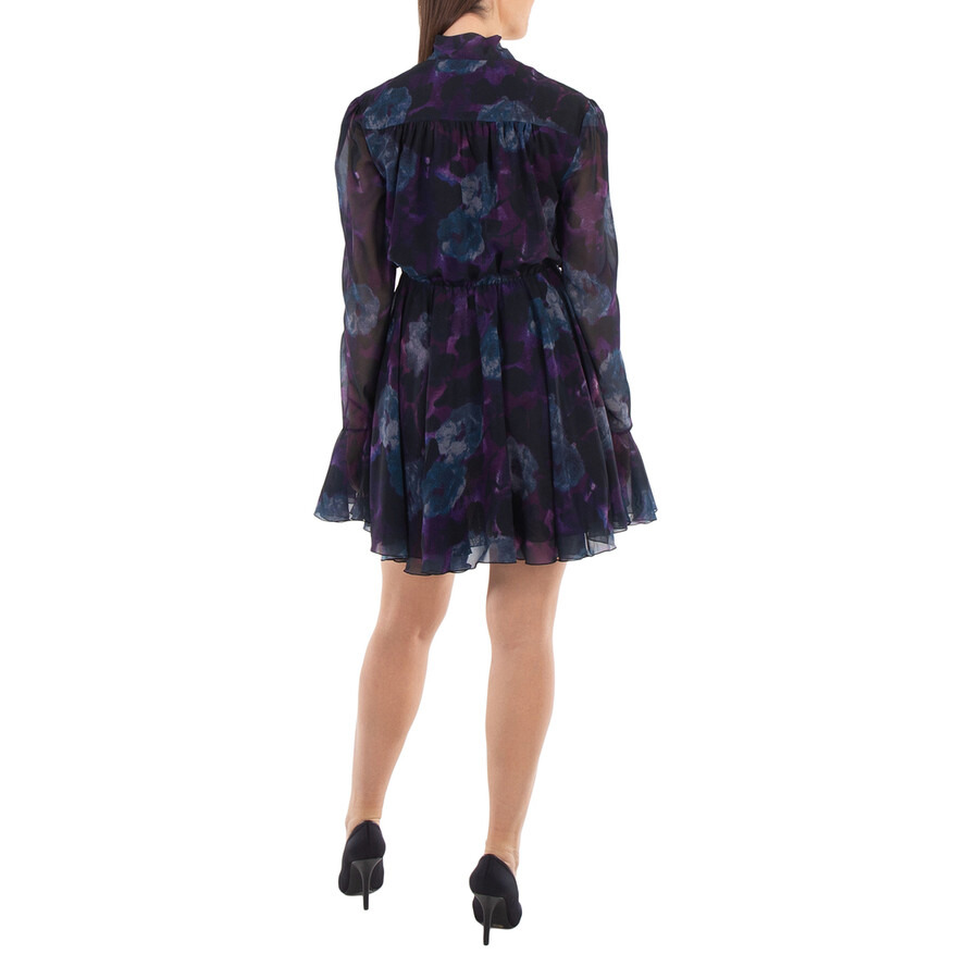 Rotate Ladies Parachute Purple Chiffon Flowy Mini Dress - 3