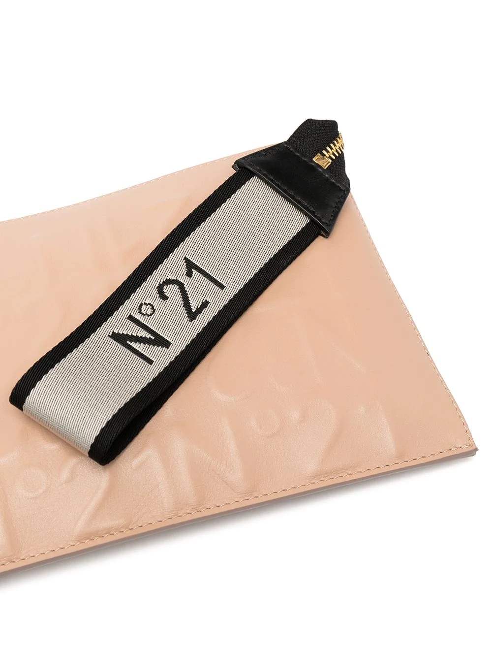 embossed logo zipped clutch - 4