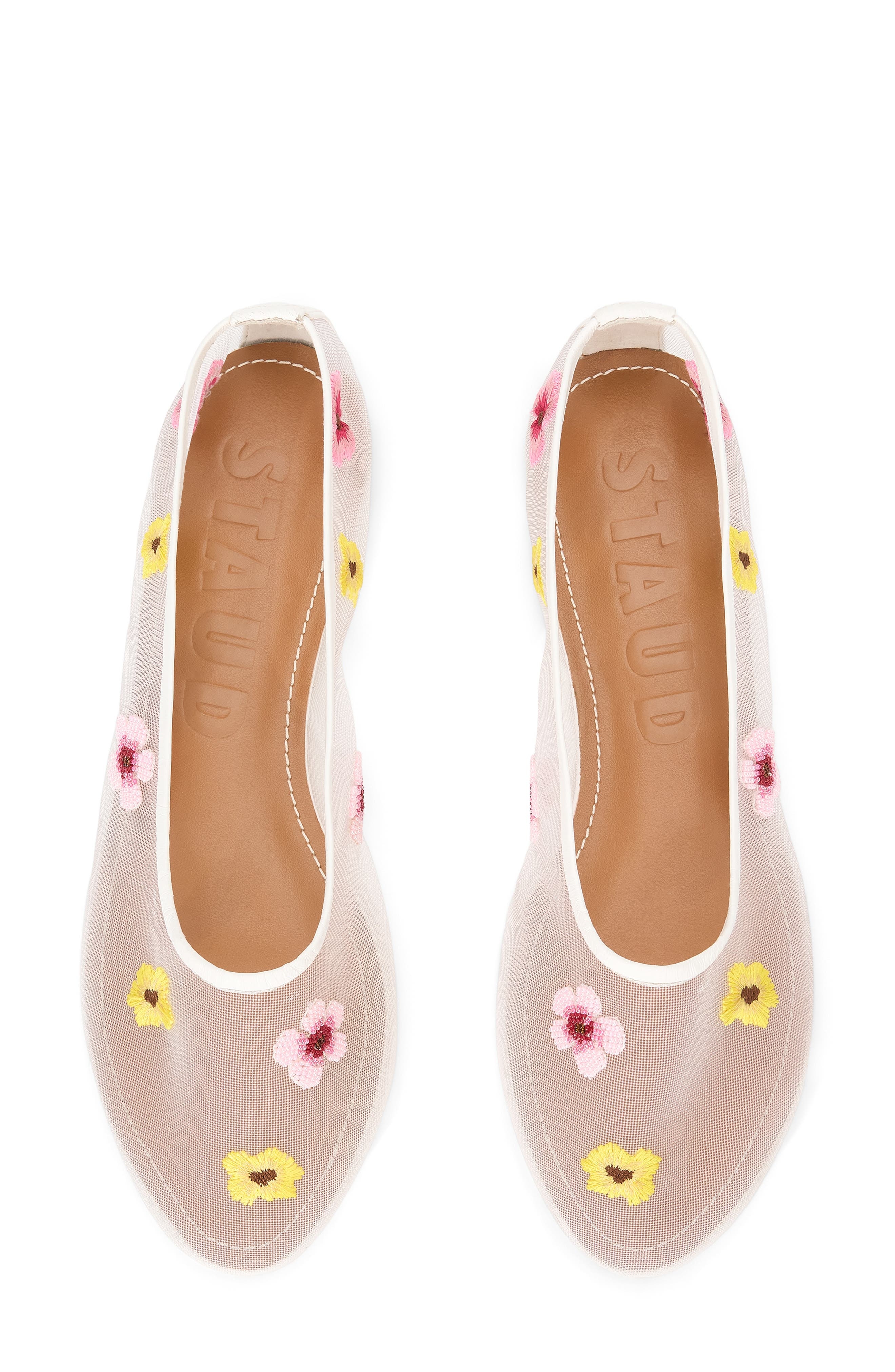 STAUD Alba Ballet Flat in Blossom Floral Mesh at Nordstrom - 3