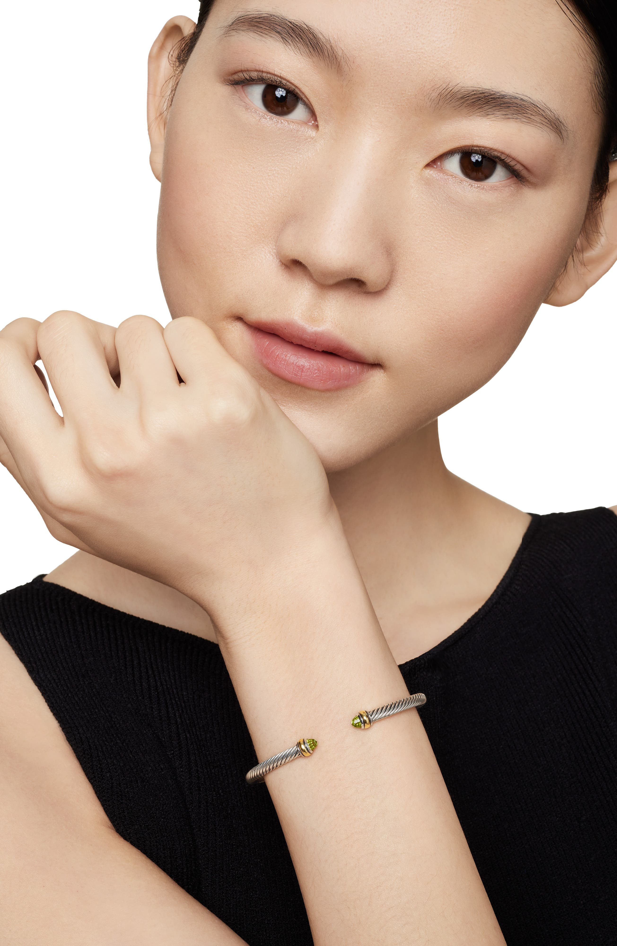 David Yurman Cable Classic Bracelet with 18K Gold & Semiprecious Stones, 4mm in Peridot at Nordstrom - 6