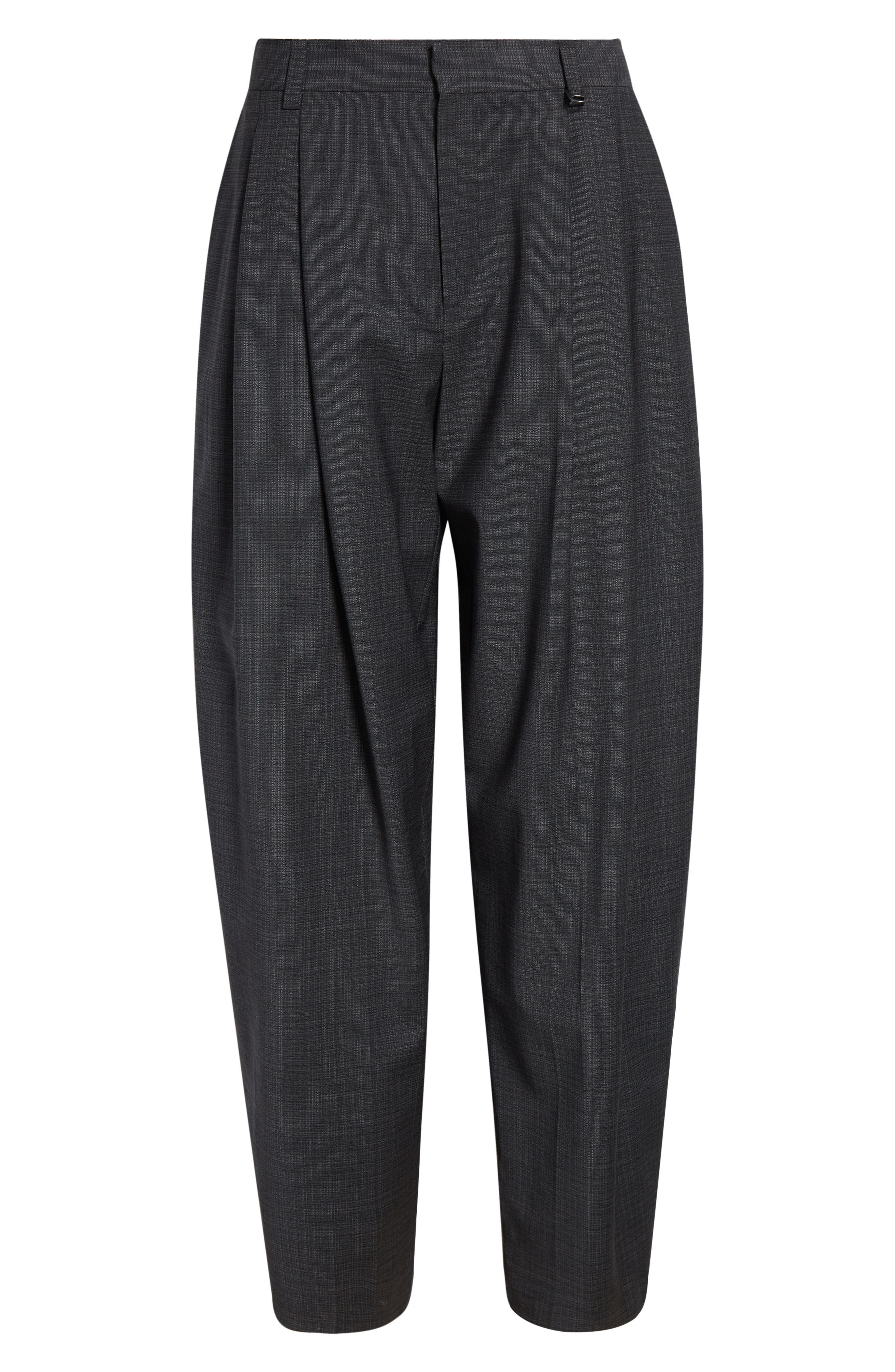 Alexander Wang Pleated Balloon Leg Pants with Detachable Chain Detail in Dark Grey Melange at Nordst - 5