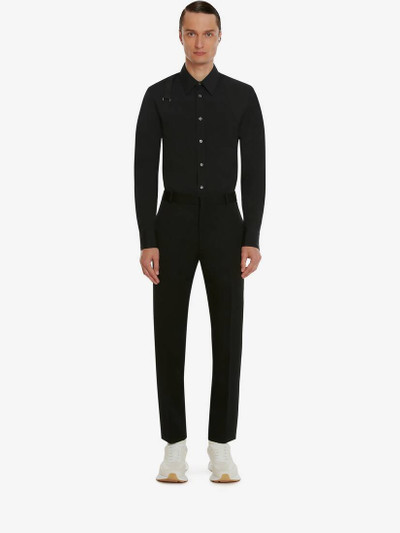 Alexander McQueen Men's Floral Harness Shirt in Black outlook