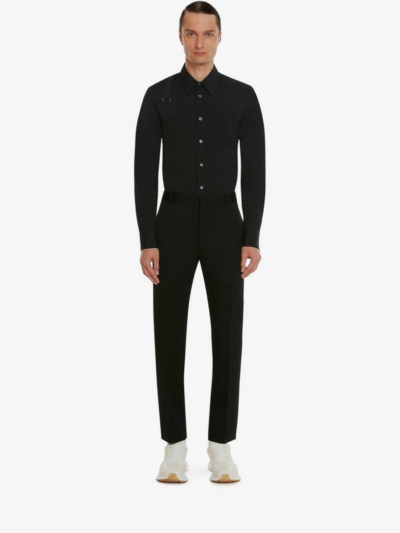 Alexander McQueen Men's Floral Harness Shirt in Black outlook