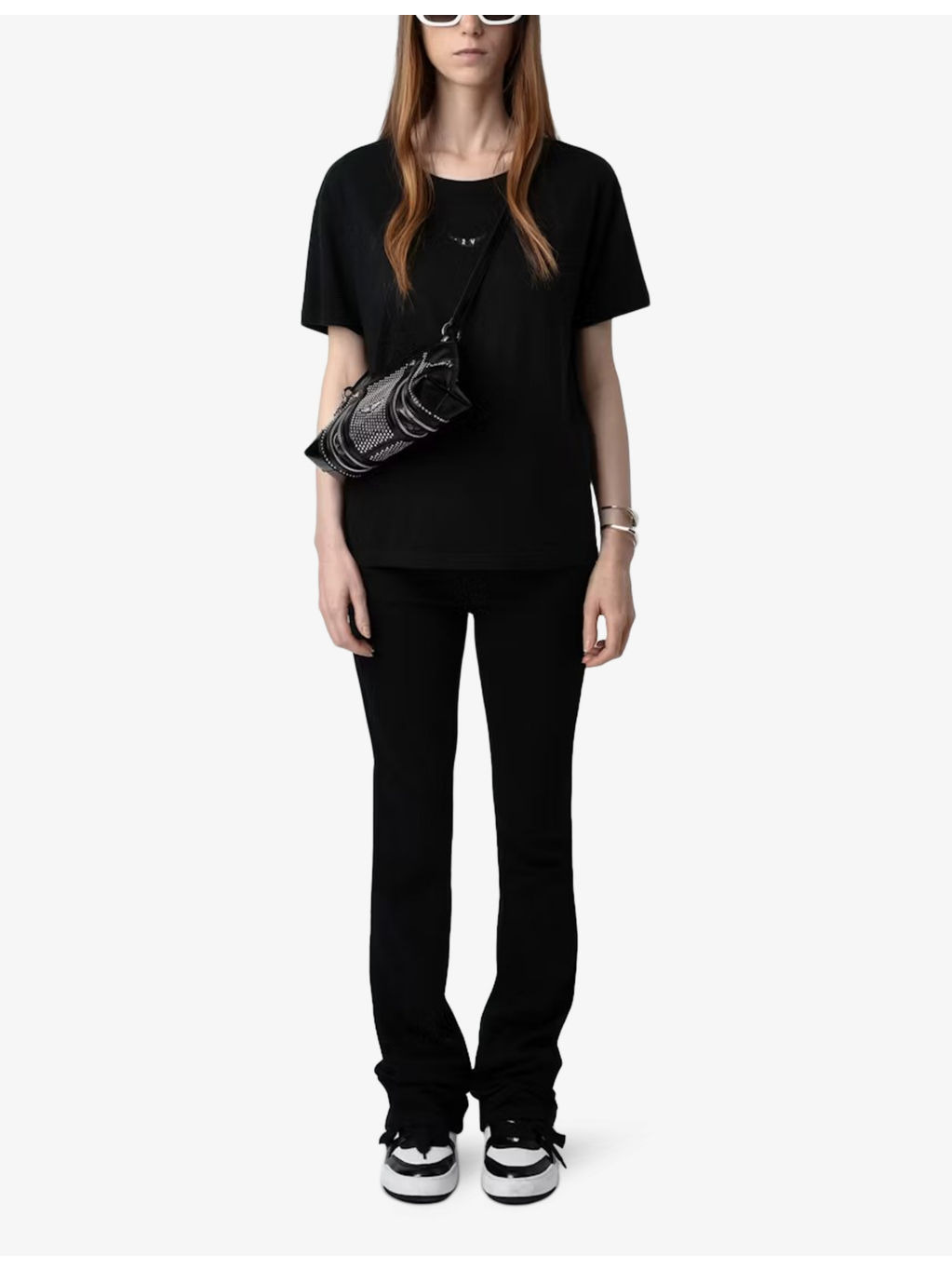 Marta diamante-embellished short-sleeve cotton-blend T-shirt - 2