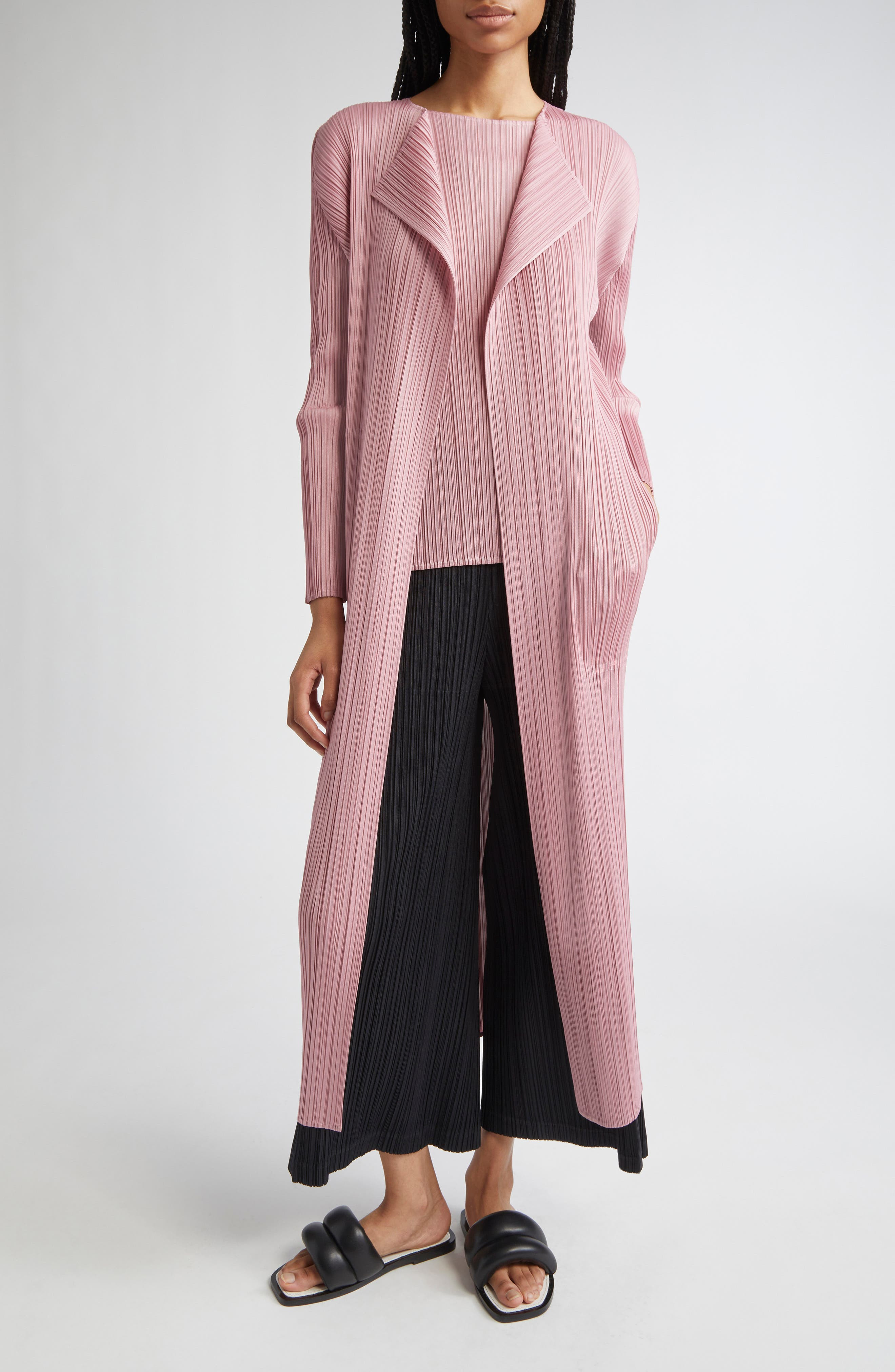 Pleats Please Issey Miyake Thicker Bottoms 1 Pleated Crop Wide Leg Pants in Black at Nordstrom - 2